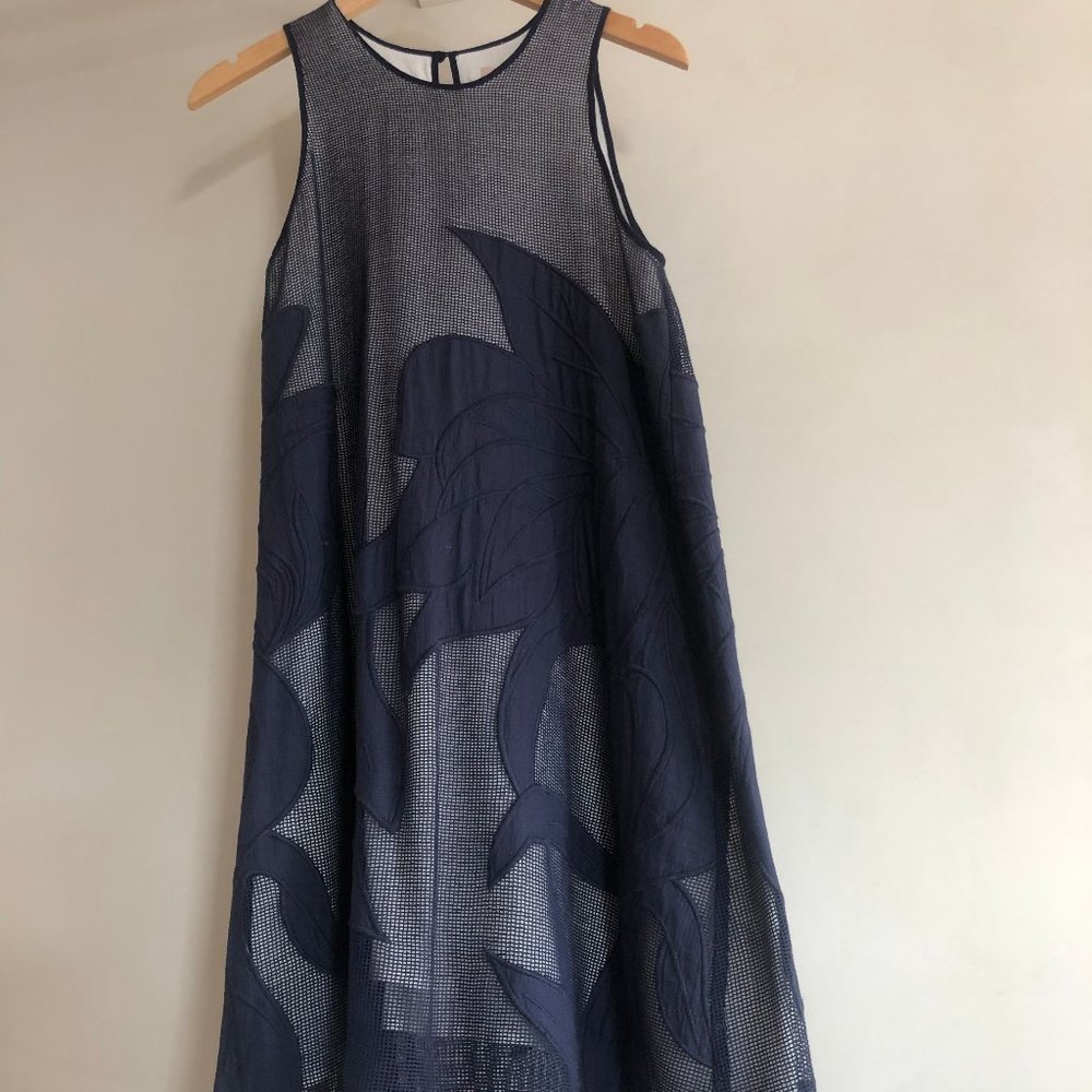 Anthropologie Hutch Navy Fishnet Dress